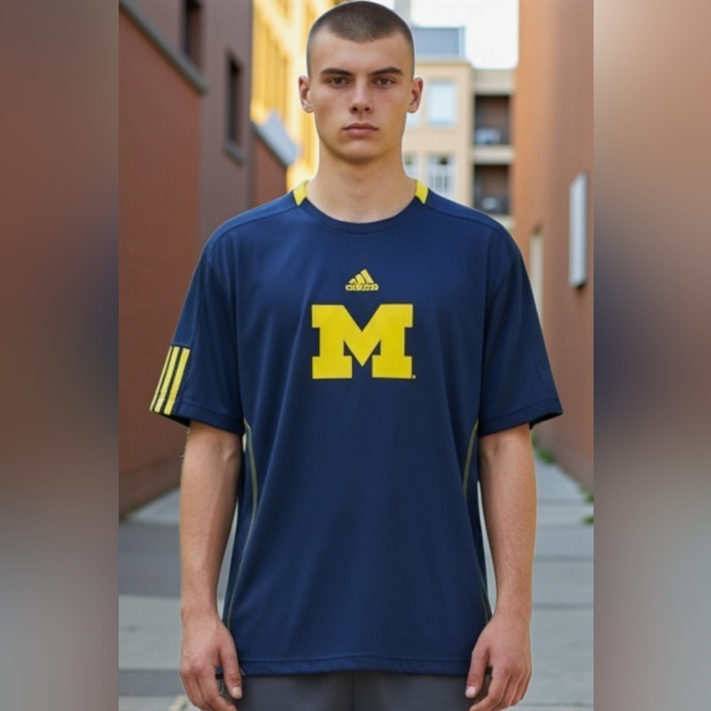 Adidas Men's 2xl Michigan Wolverines Drifit Pregame Performance Players Shirt